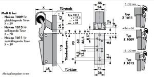 Universal-Türdämpfer Z1000, 50N, verzinkt, (1011)